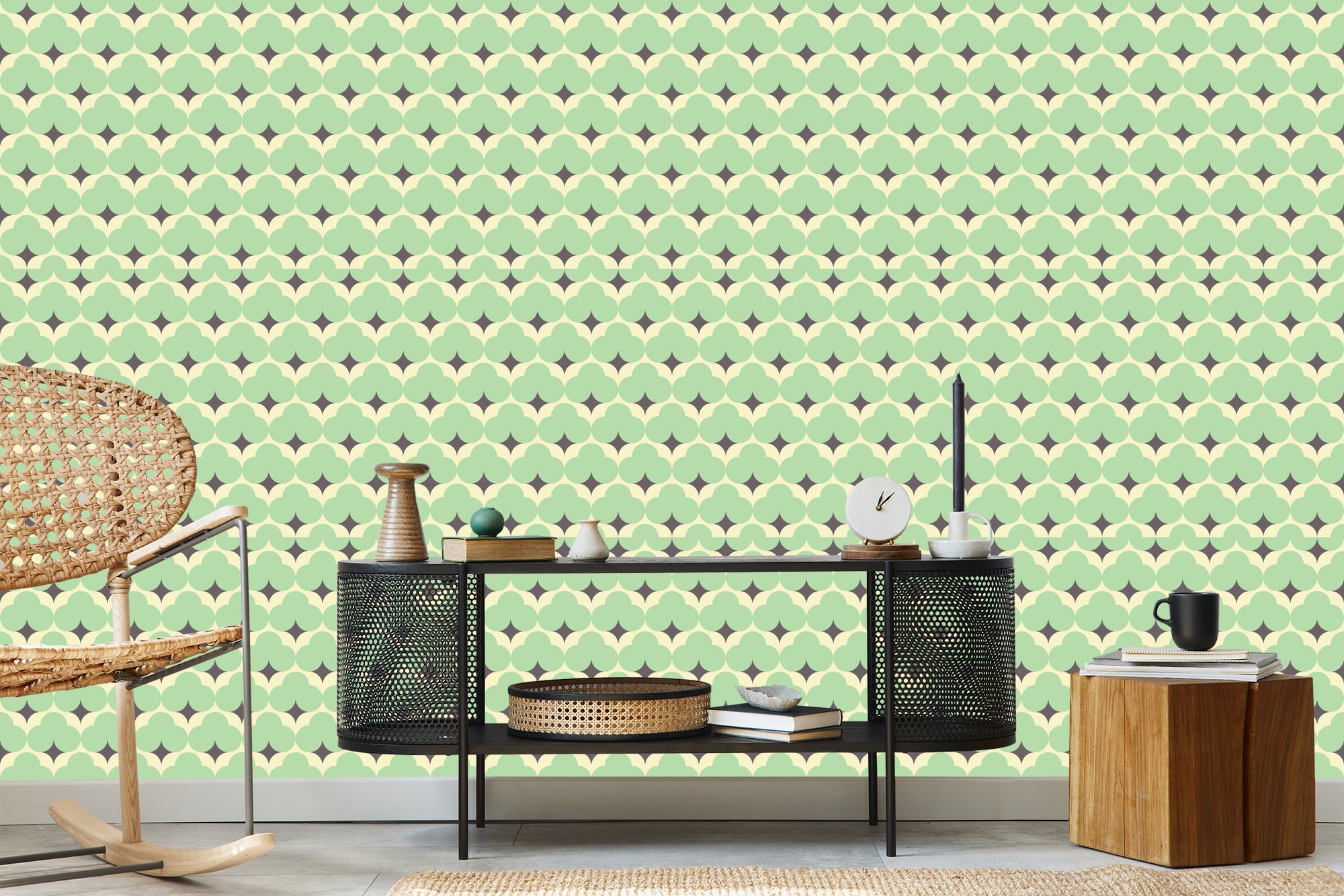 Tapeta Pastelowe Wzory Retro