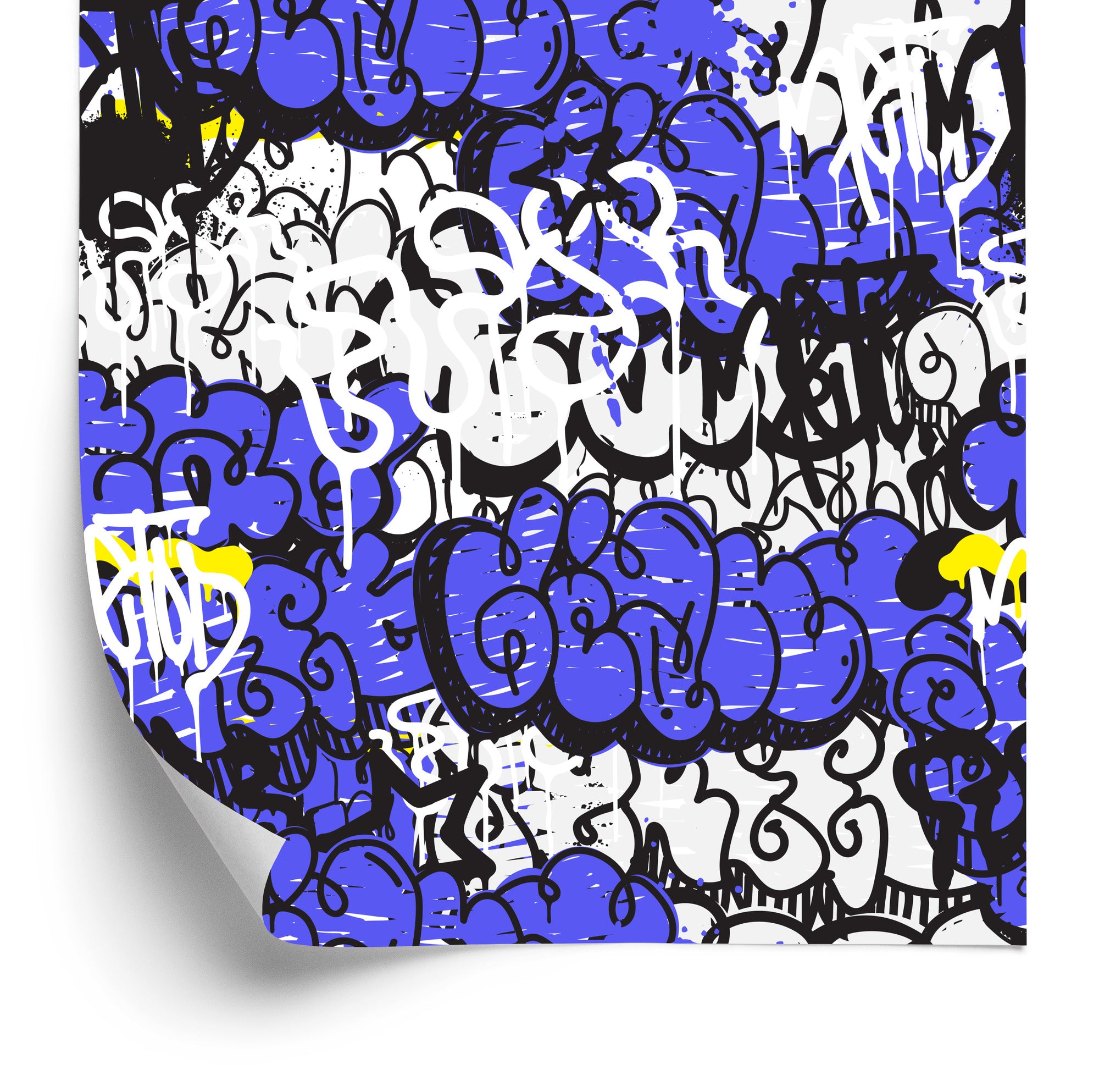 Tapeta Graffiti Z Fioletowymi Elementami