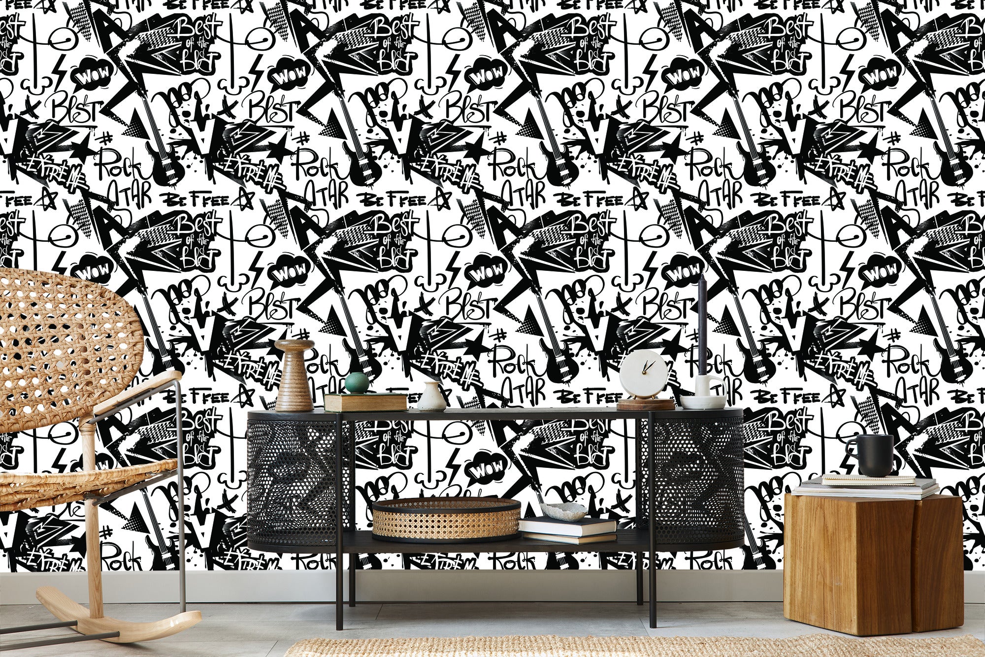 Tapeta Graffiti Z Gitarami