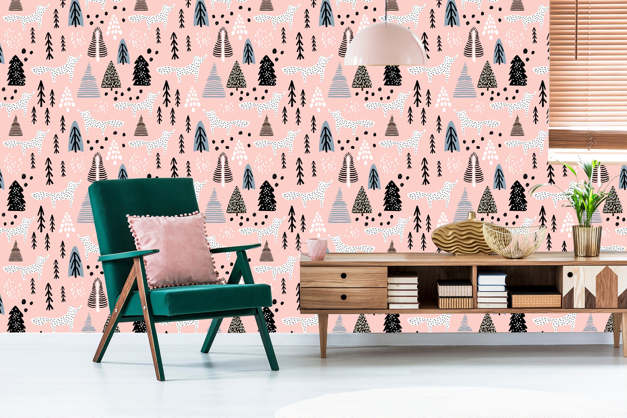 Tapeta Minimalistyczne Lisy W Lesie