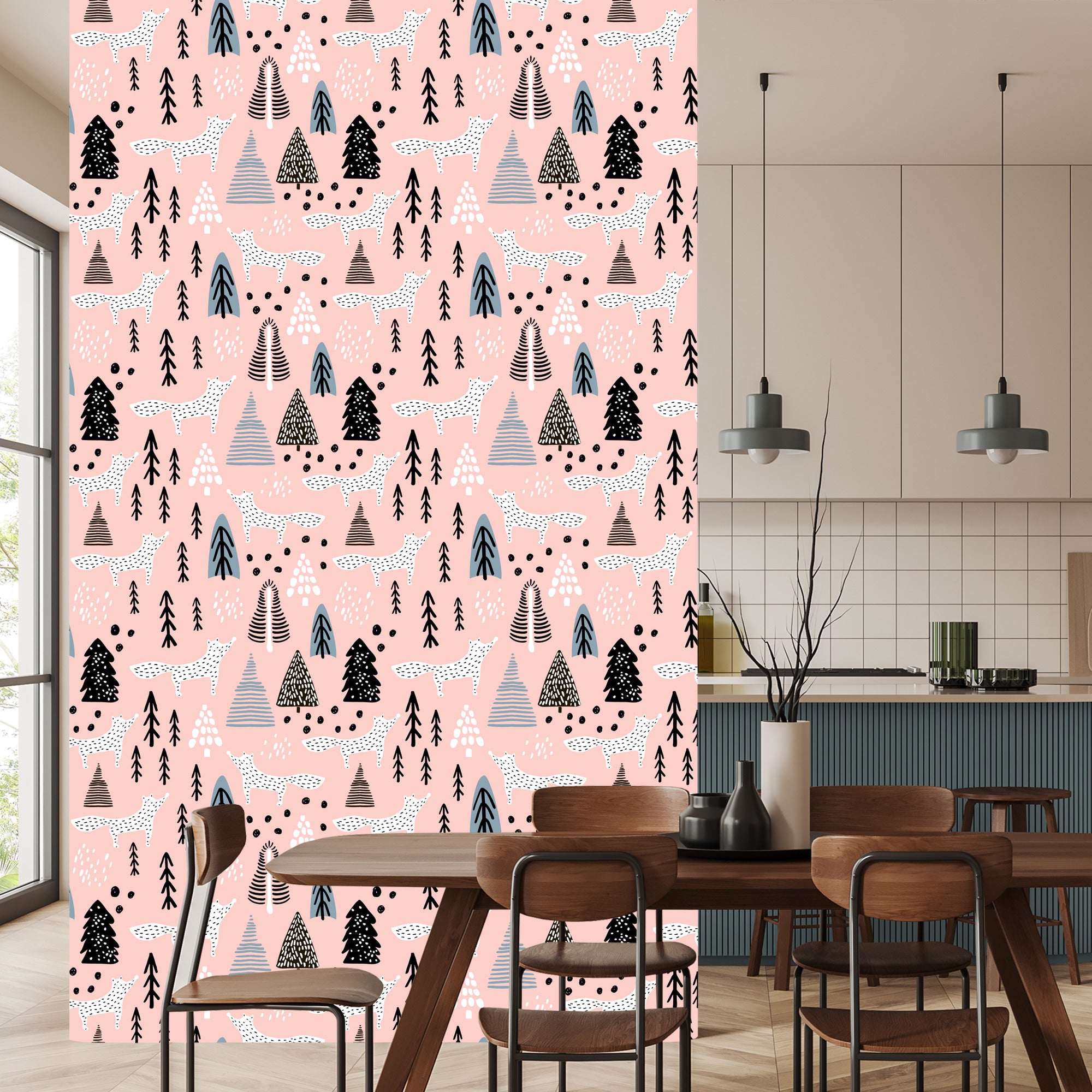 Tapeta Minimalistyczne Lisy W Lesie