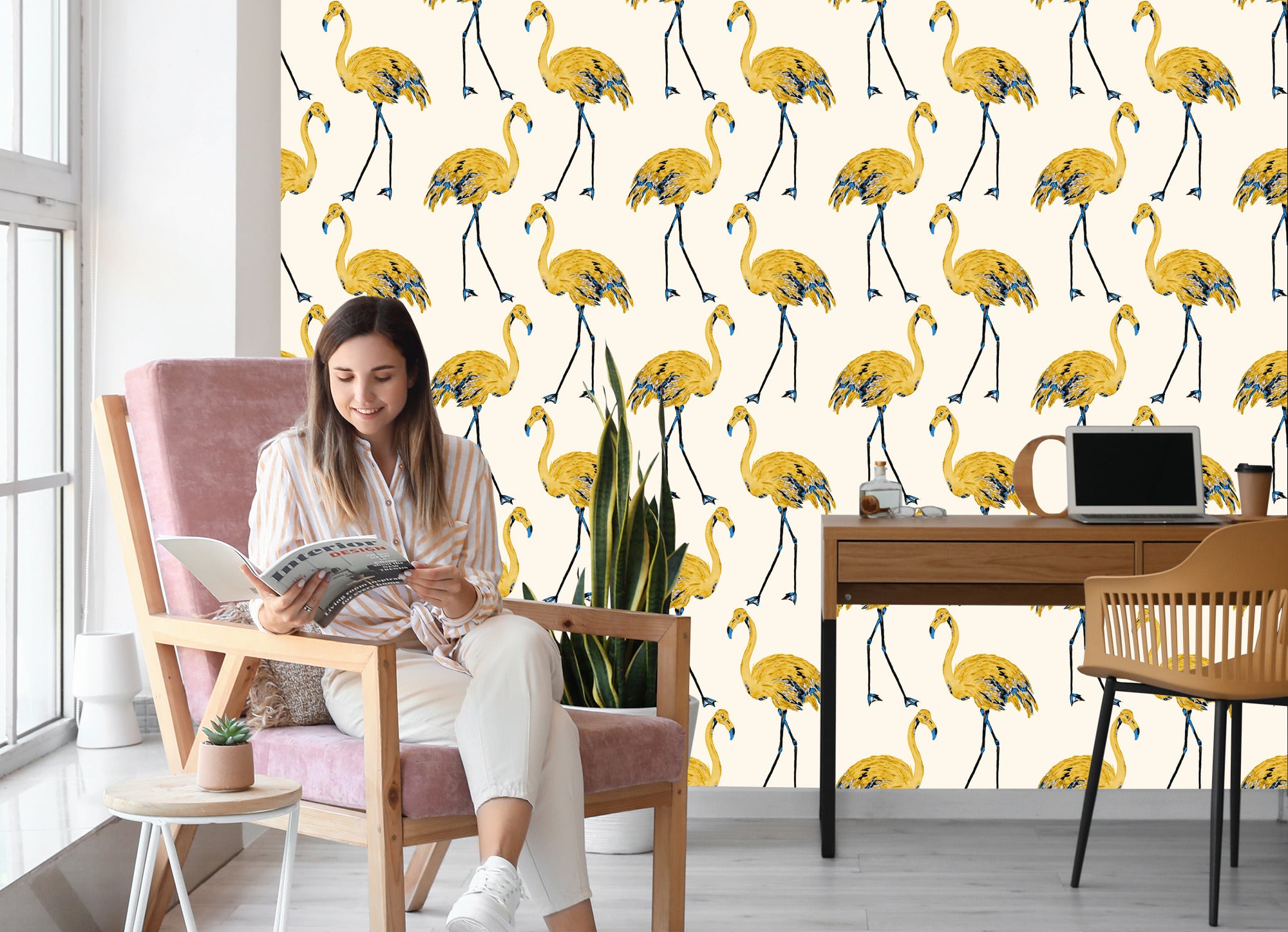 Tapeta – Flamingi Jak Malowane