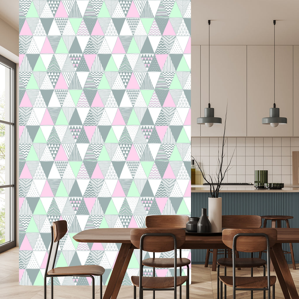 Tapeta Geometryczna - Kolorowe Trójkąty