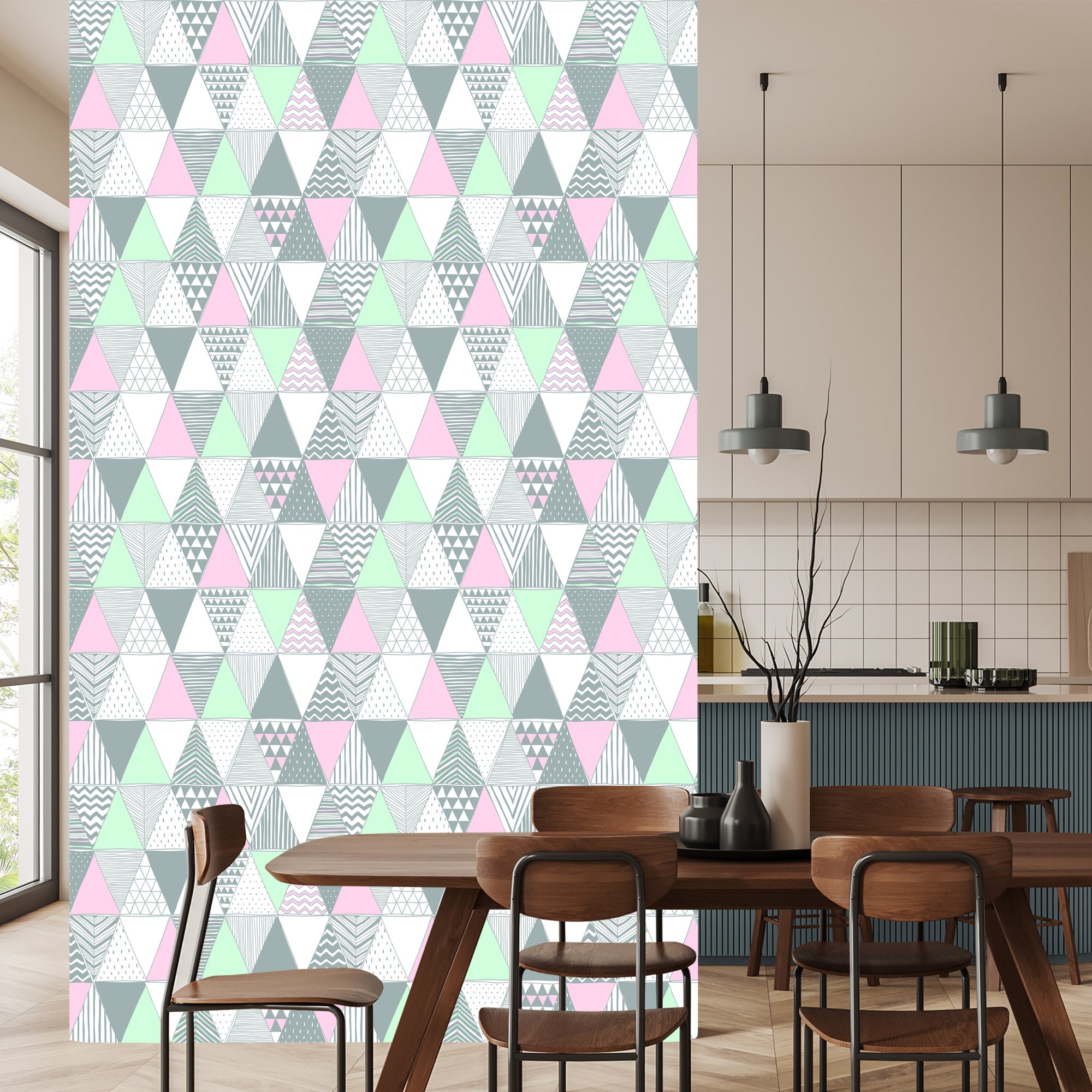 Tapeta Geometryczna - Kolorowe Trójkąty