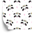 Tapeta Urocze Pandy Z Kwiatami