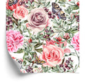 Tapeta Kolorowe Róże I Peonie-Akwarela