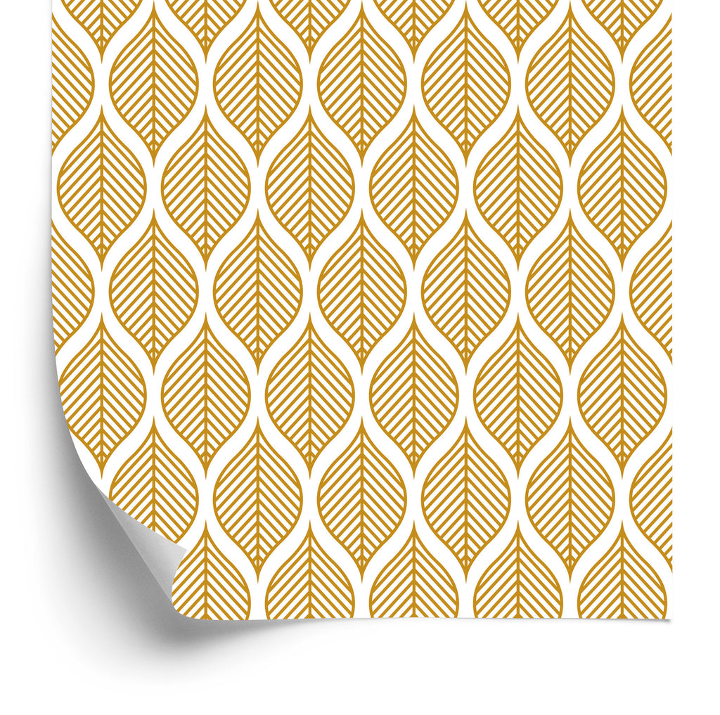 Tapeta Retro - Piękne Geometryczne Liście