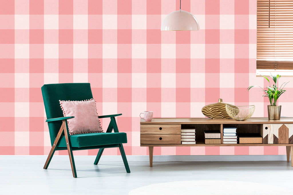 Tapeta Minimalistyczna Krata W Pastelowych Barwach