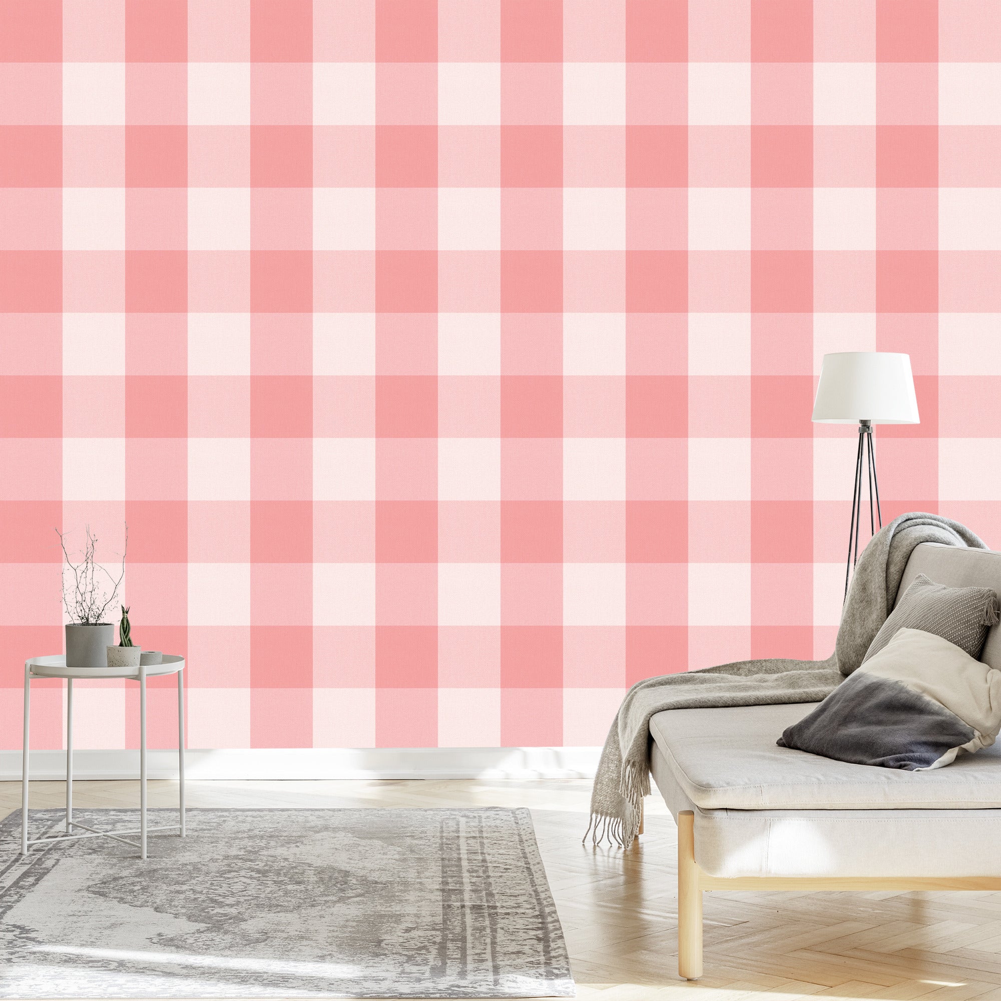 Tapeta Minimalistyczna Krata W Pastelowych Barwach