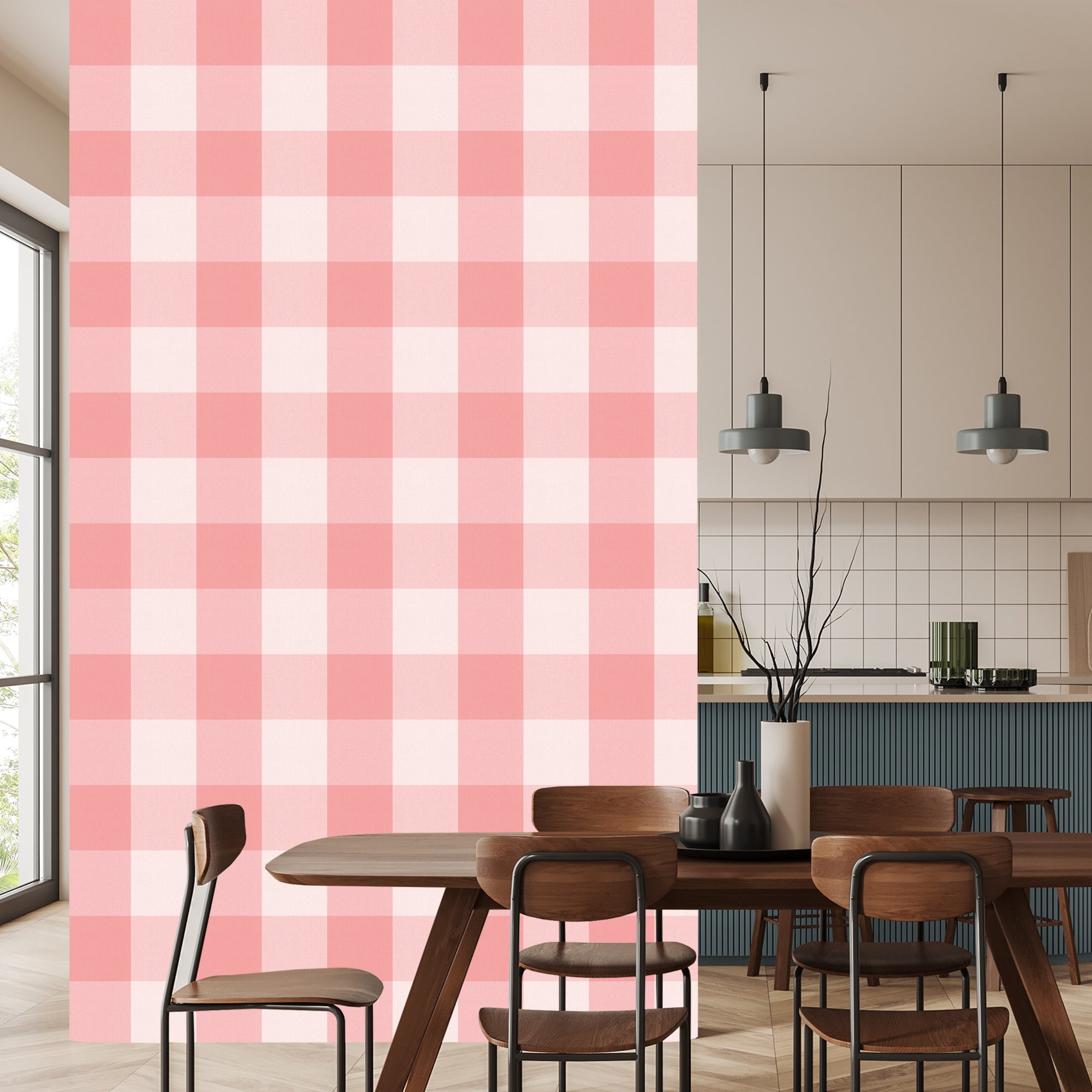 Tapeta Minimalistyczna Krata W Pastelowych Barwach