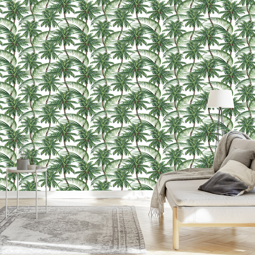 Tapeta Zieleń Natura Drzewa Palmy Sypialnia Salon