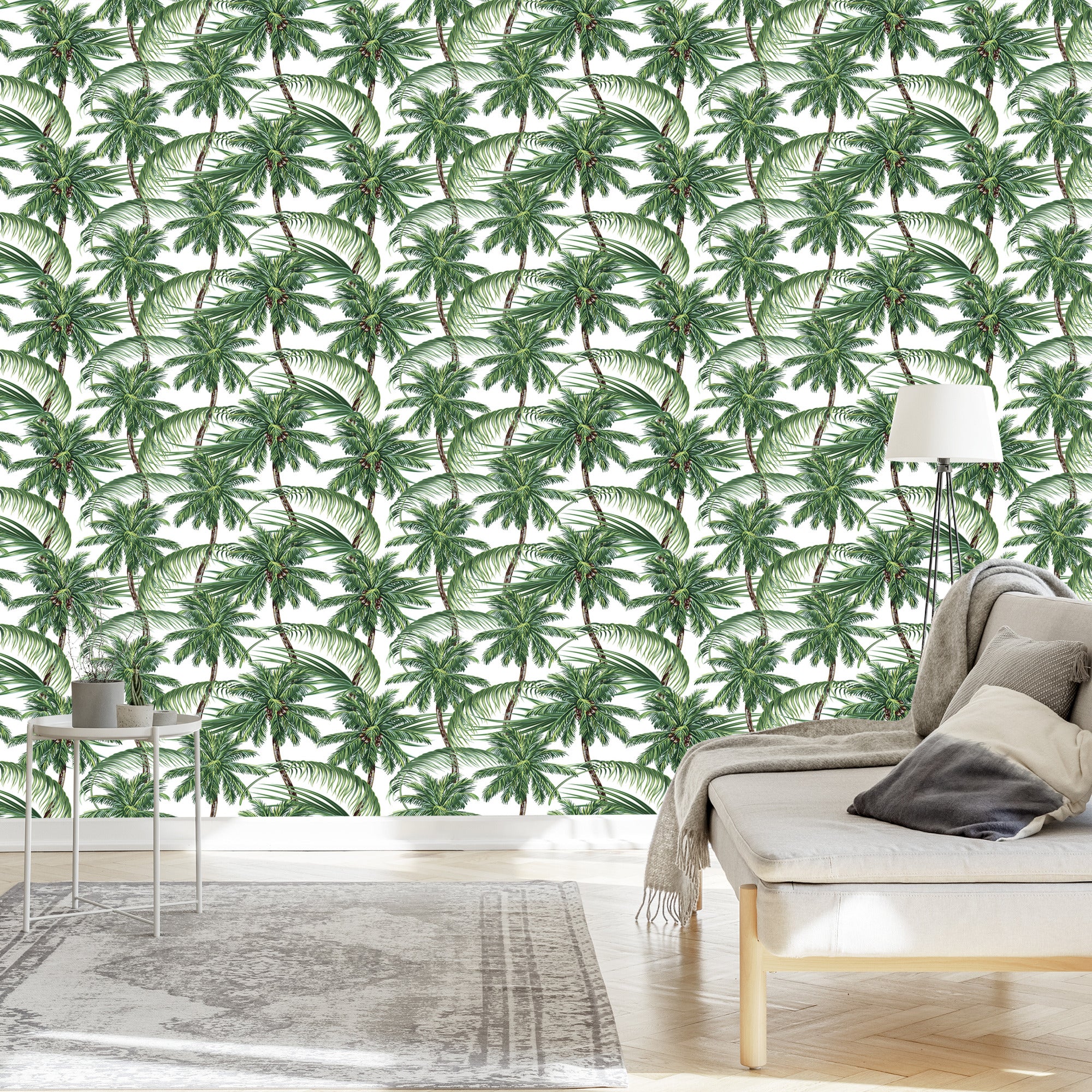 Tapeta Zieleń Natura Drzewa Palmy Sypialnia Salon