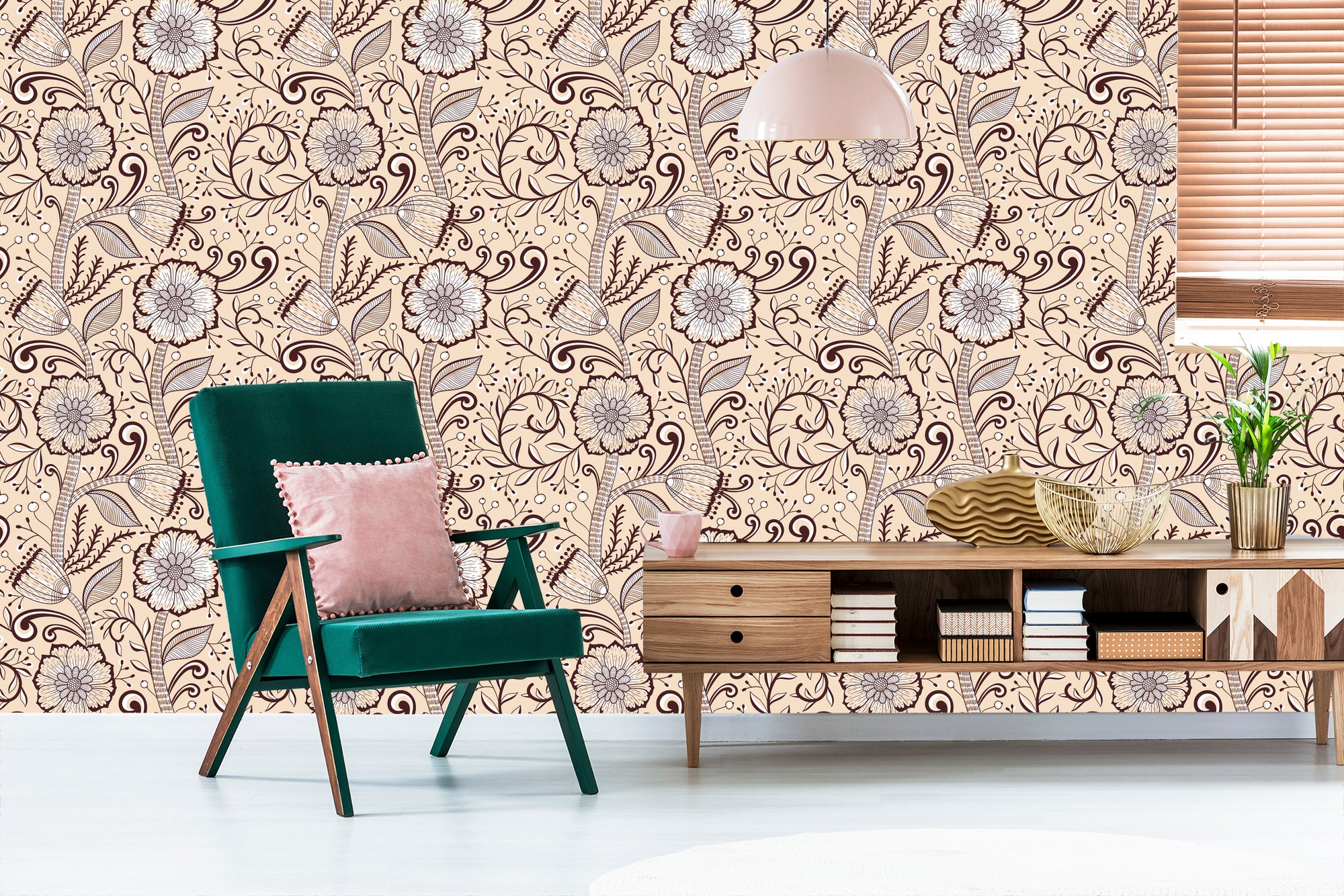 Tapeta Piękne Kwiaty W Stylu Retro