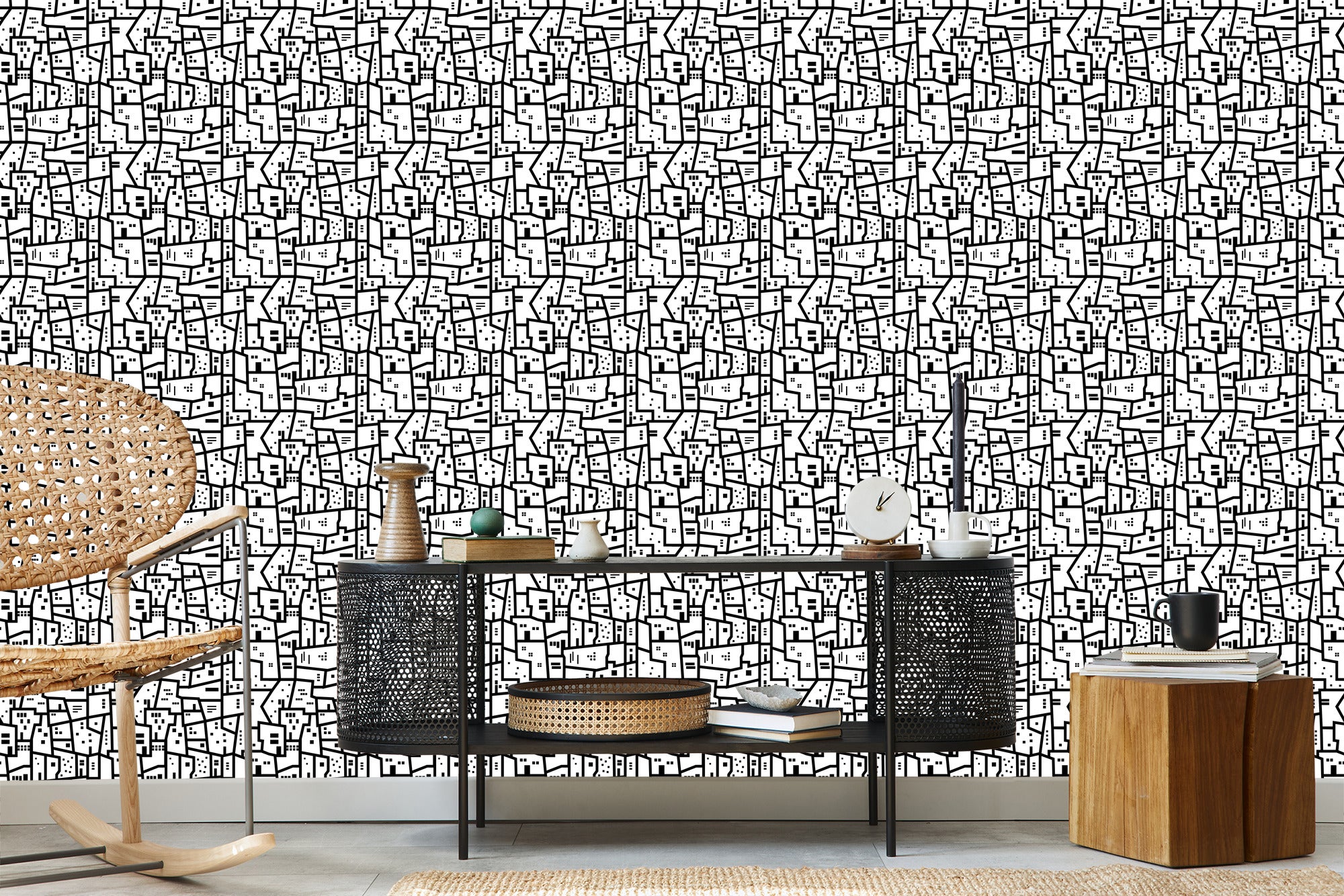 Tapeta Minimalistyczny Miejski Wzór