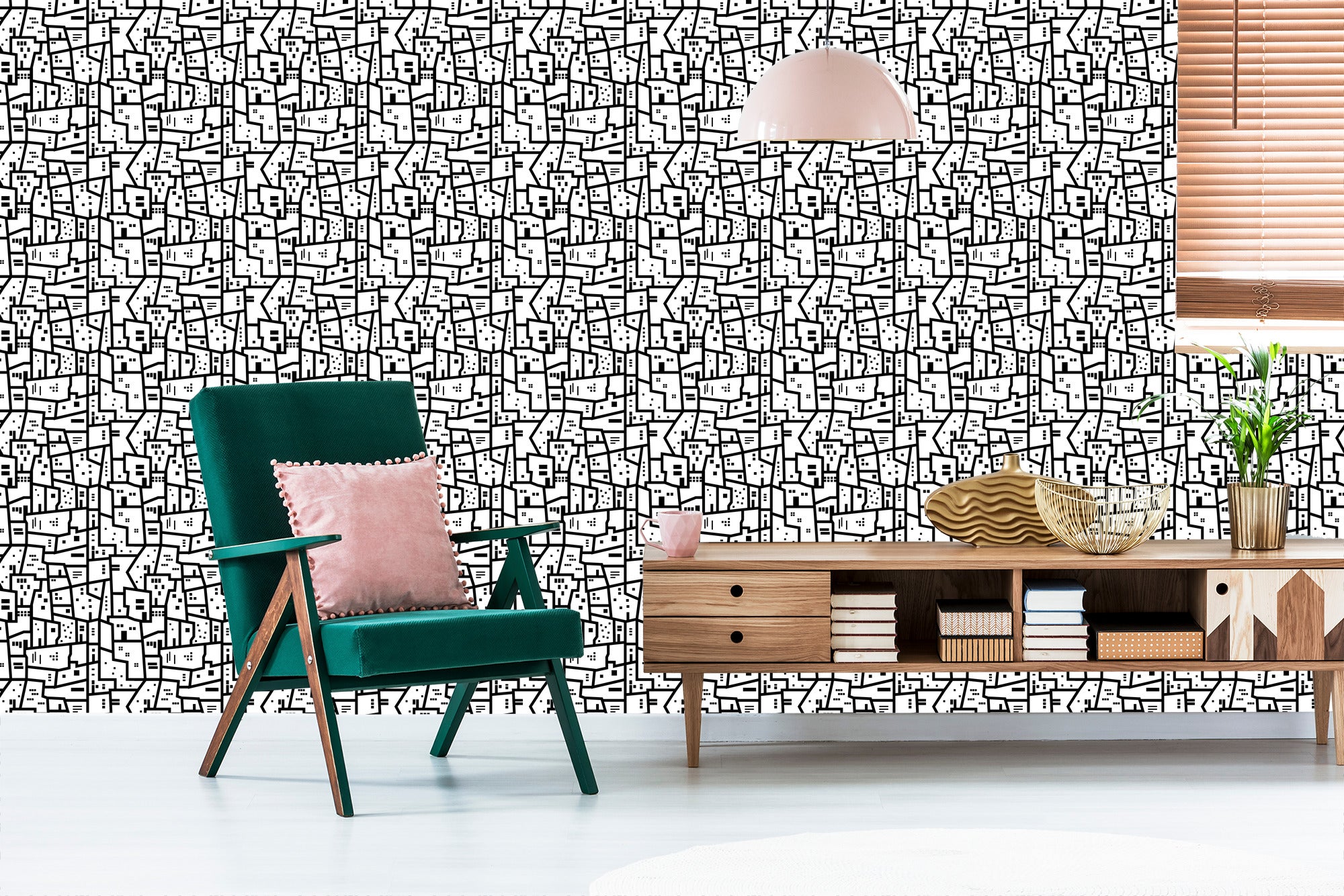 Tapeta Minimalistyczny Miejski Wzór