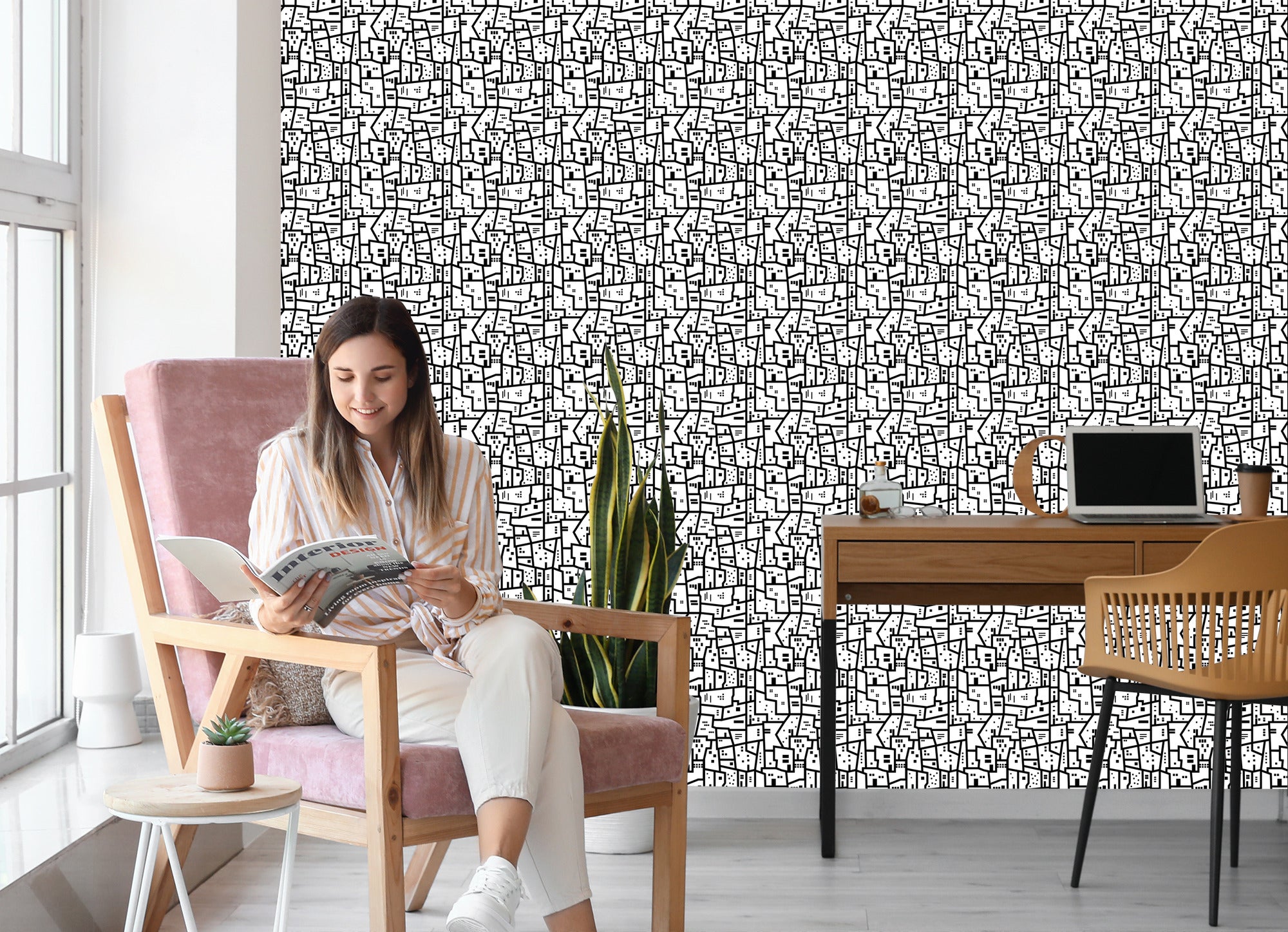 Tapeta Minimalistyczny Miejski Wzór