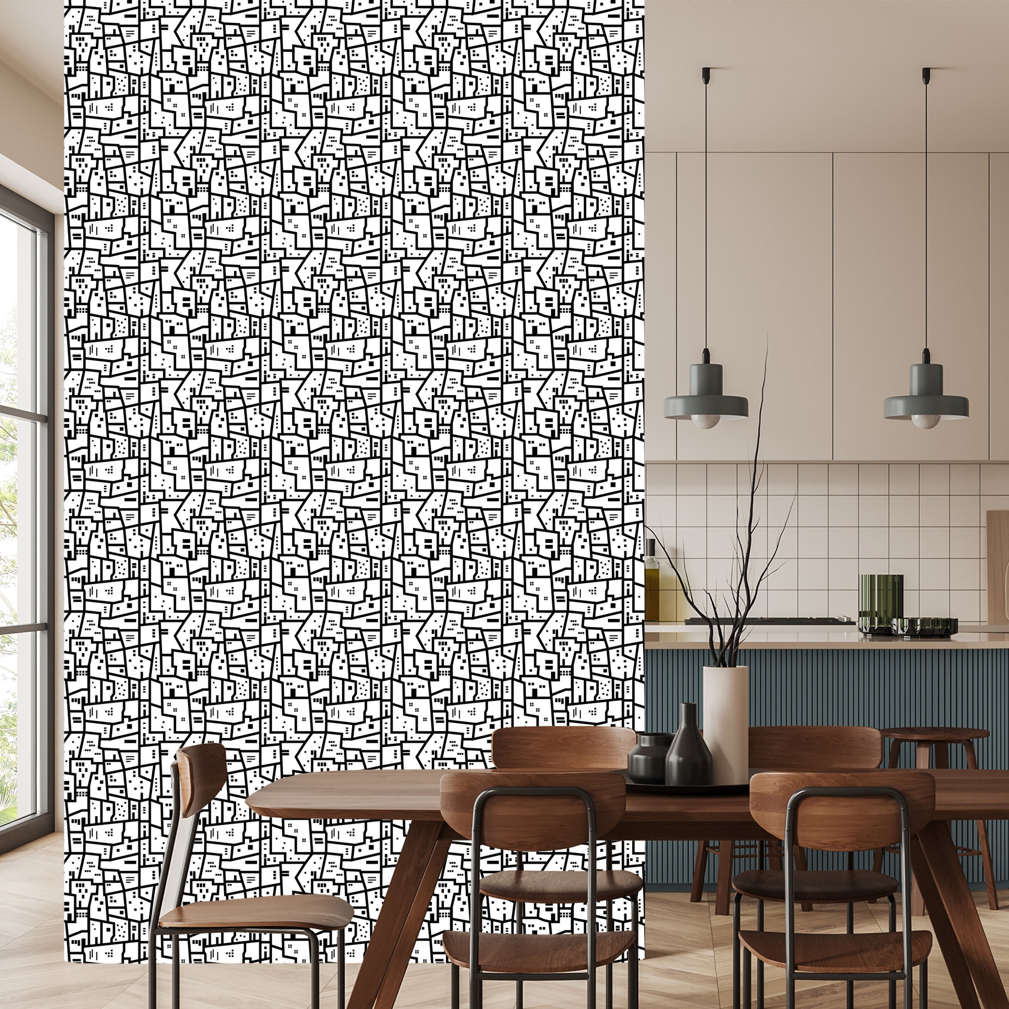 Tapeta Minimalistyczny Miejski Wzór