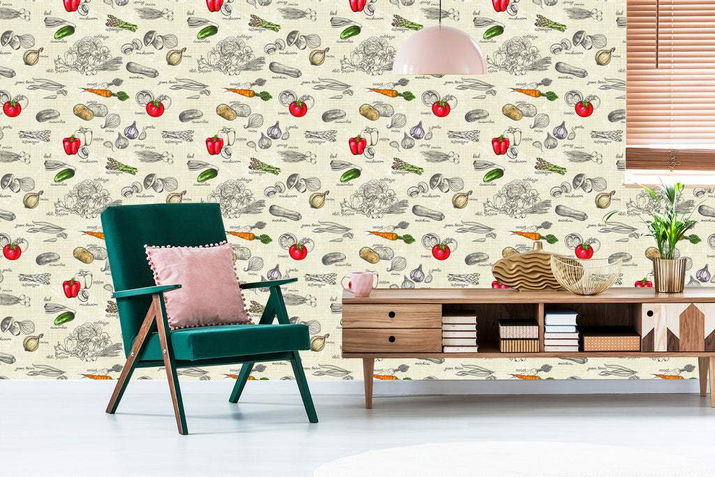 Tapeta Bukiet Warzywny Vintage
