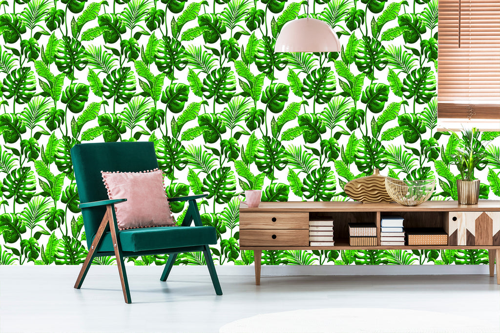 Tapeta Liście Monstera I Palmy