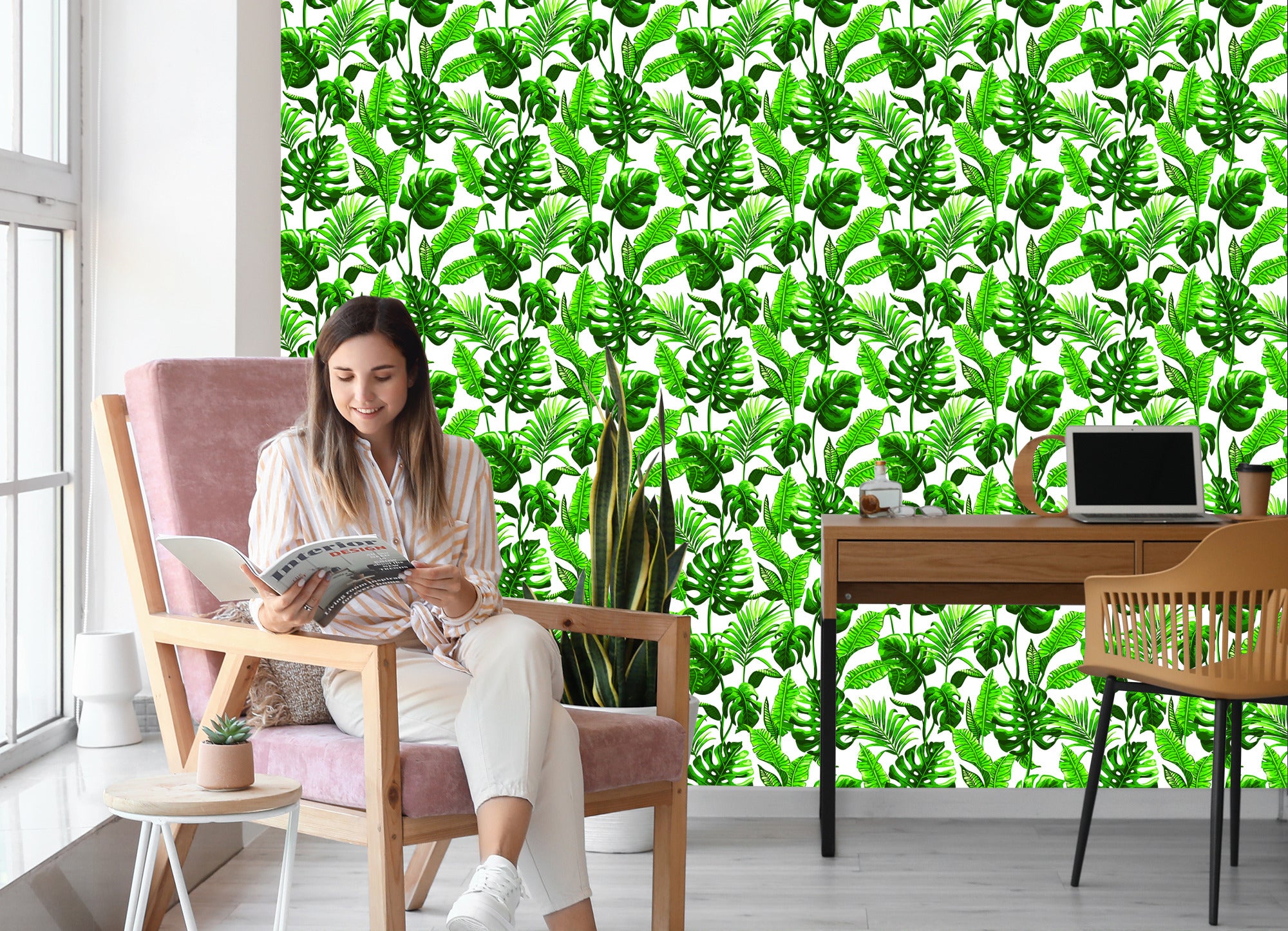 Tapeta Liście Monstera I Palmy