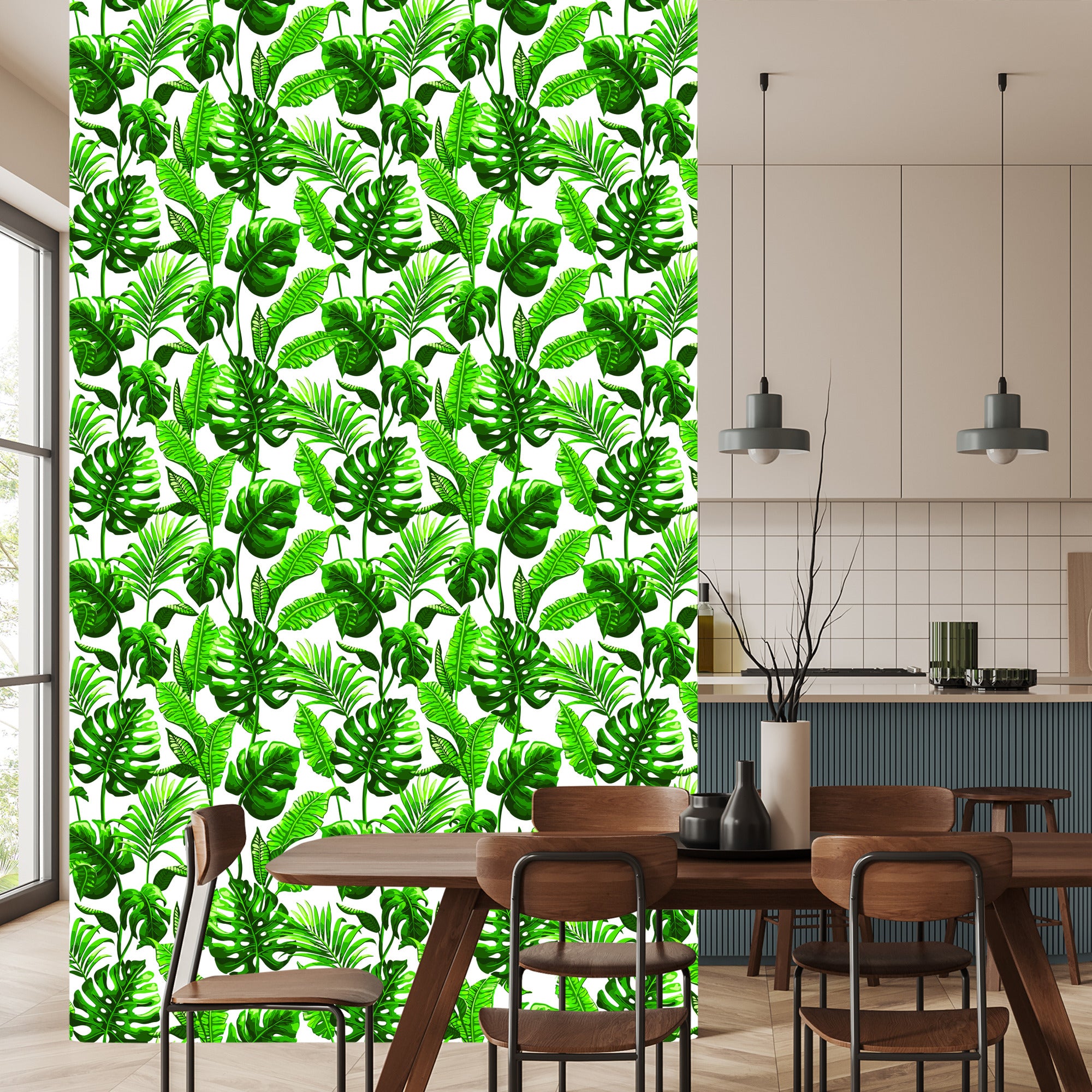 Tapeta Liście Monstera I Palmy