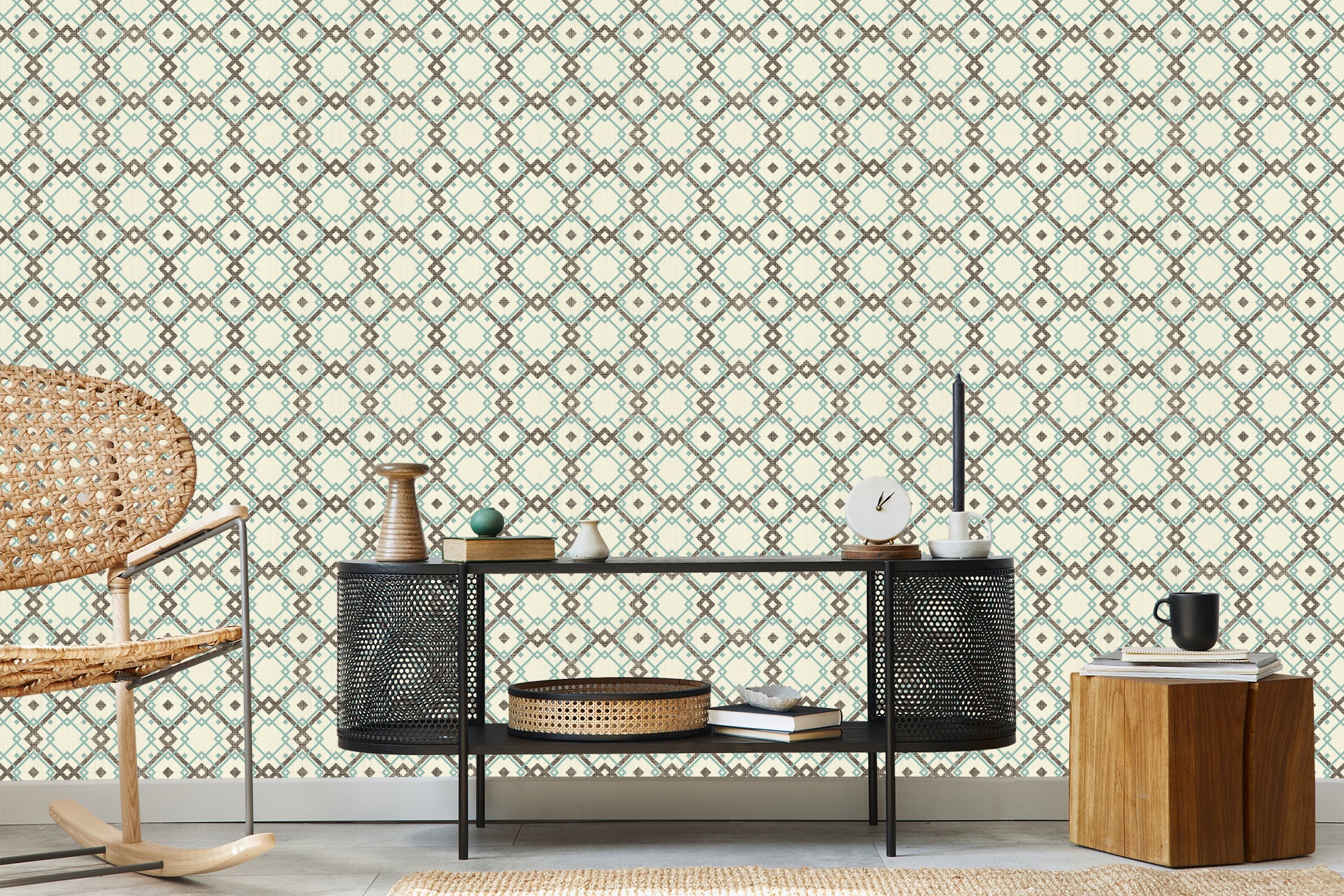 Tapeta Geometryczny Wzór W Stylu Retro