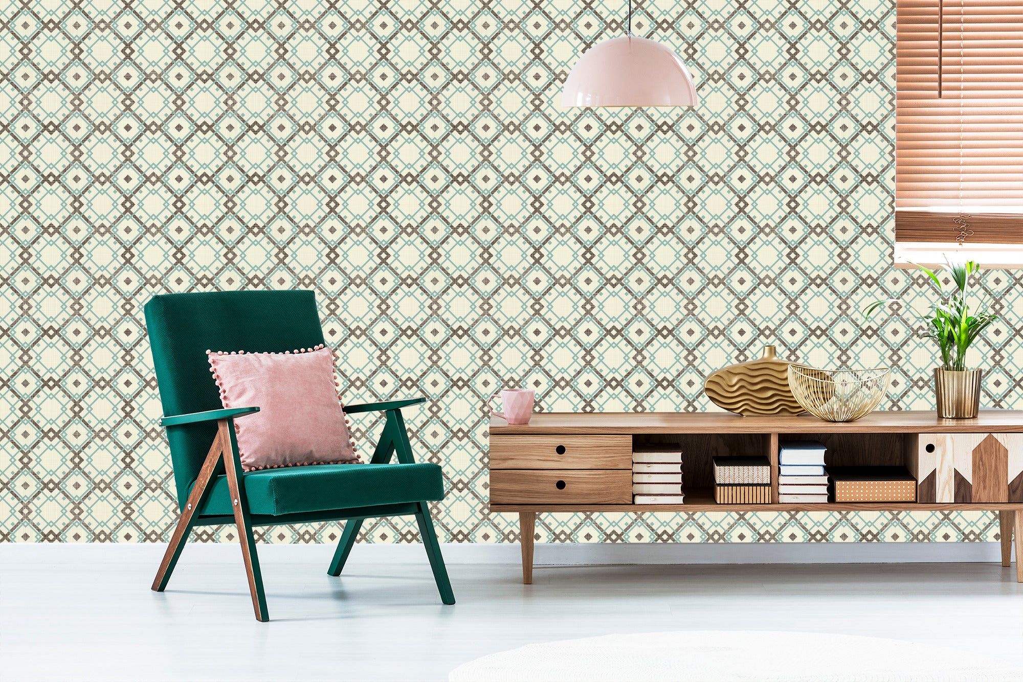 Tapeta Geometryczny Wzór W Stylu Retro