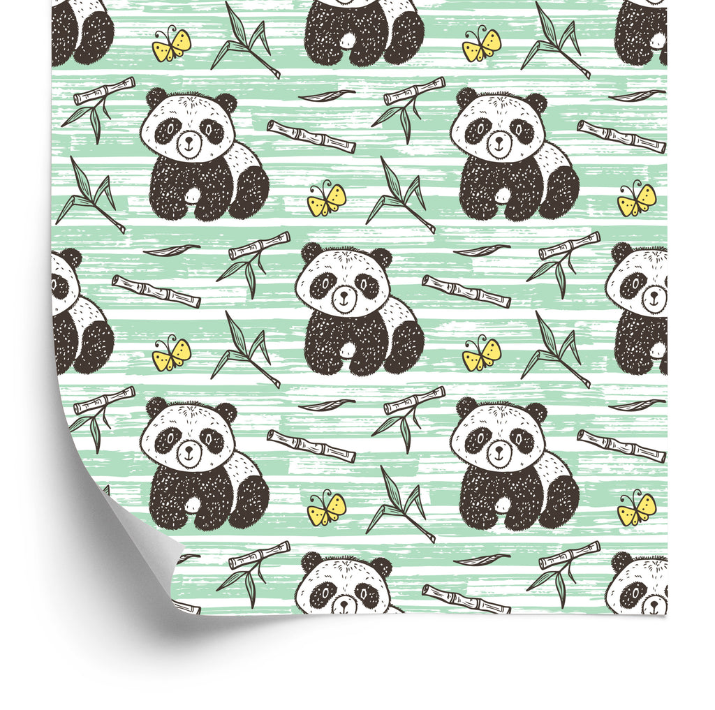 Tapeta Pandy Na Zielonym Tle