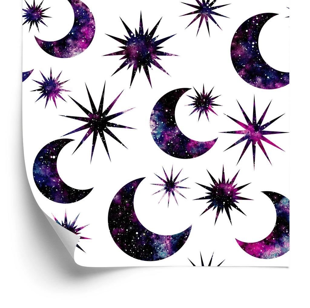 Tapeta Słońce Księżyc W Stylu Galaxy