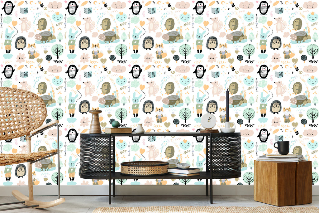 Tapeta Dla Dzieci, Styl Skandynawski Drzewa Natura