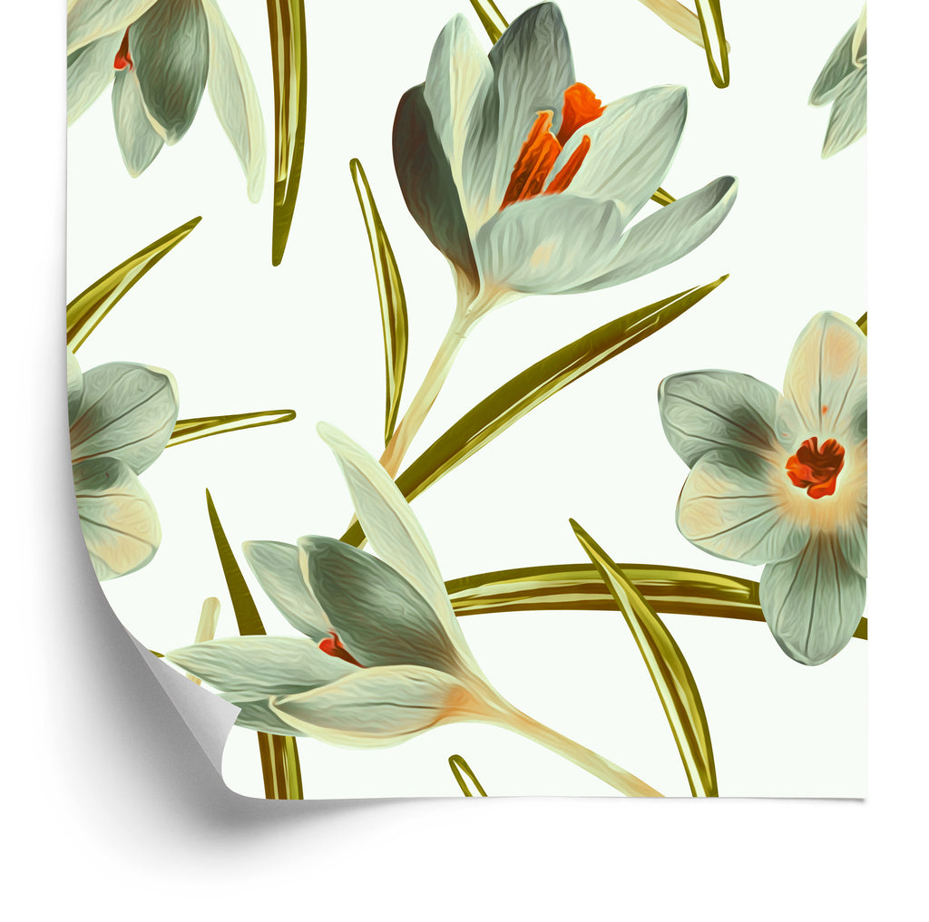 Tapeta Kwiaty Krokus Vintage