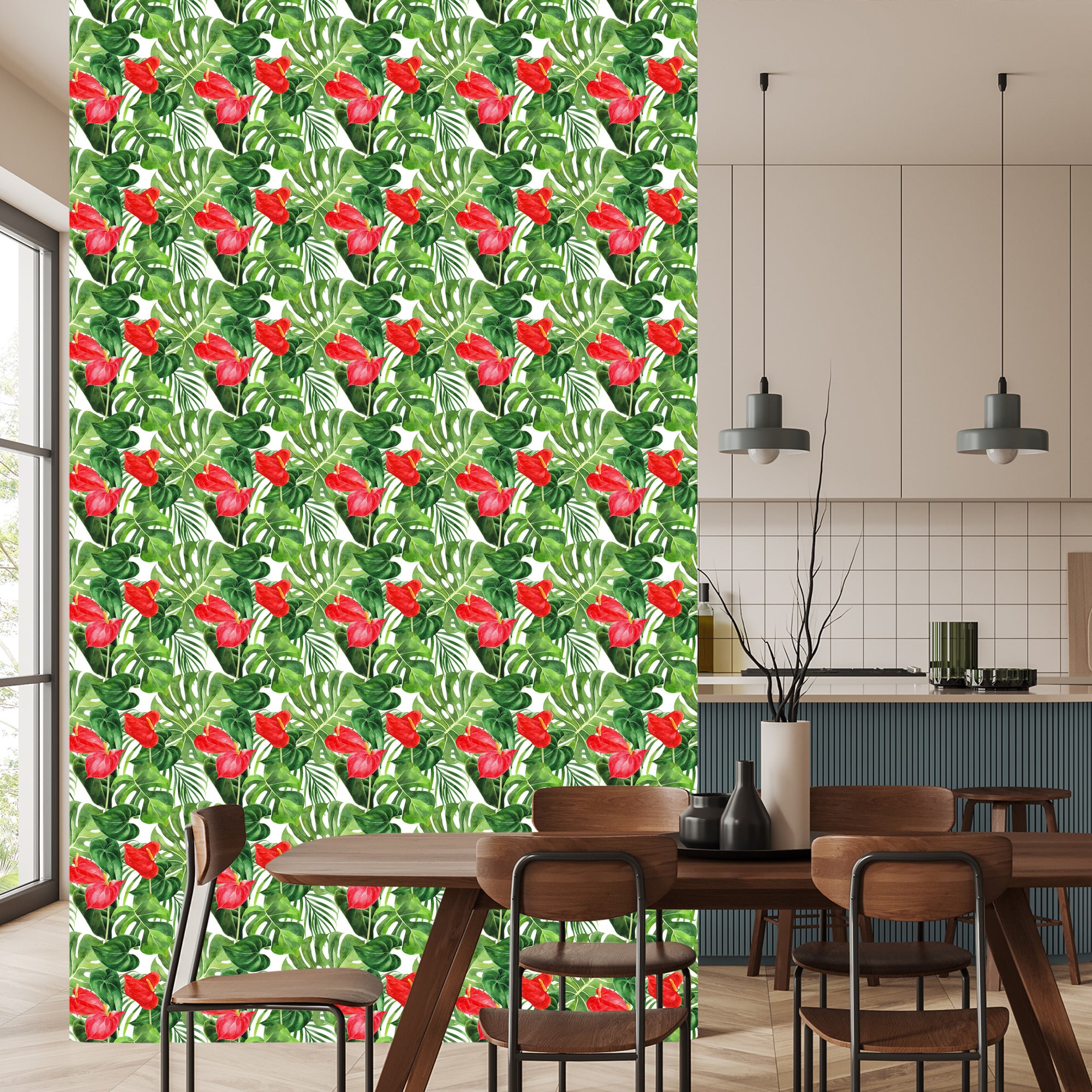 Tapeta Czerwone Kwiaty